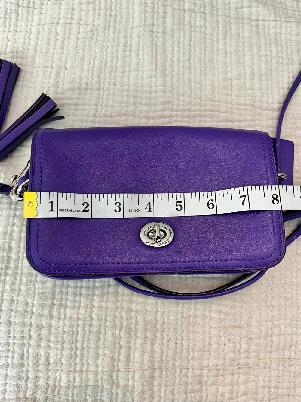 Coach Legacy Leather Penny Shoulder Crossbody Bag 19914 Ultraviolet Purple - Picture 11 of 11